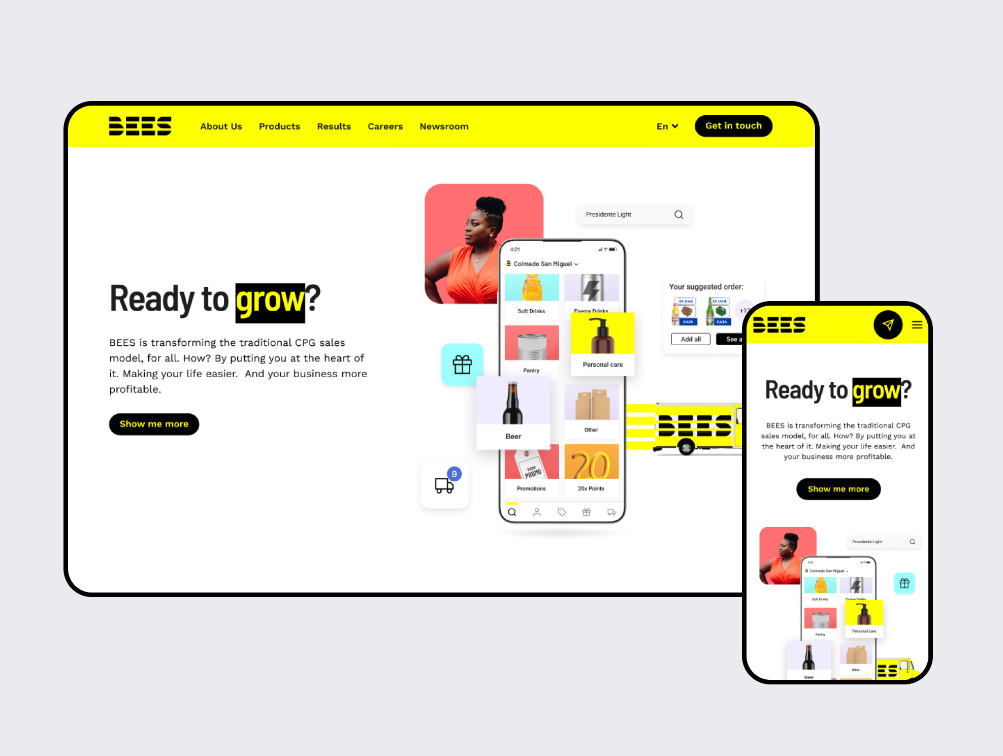 BEES Responsive Homepage UI